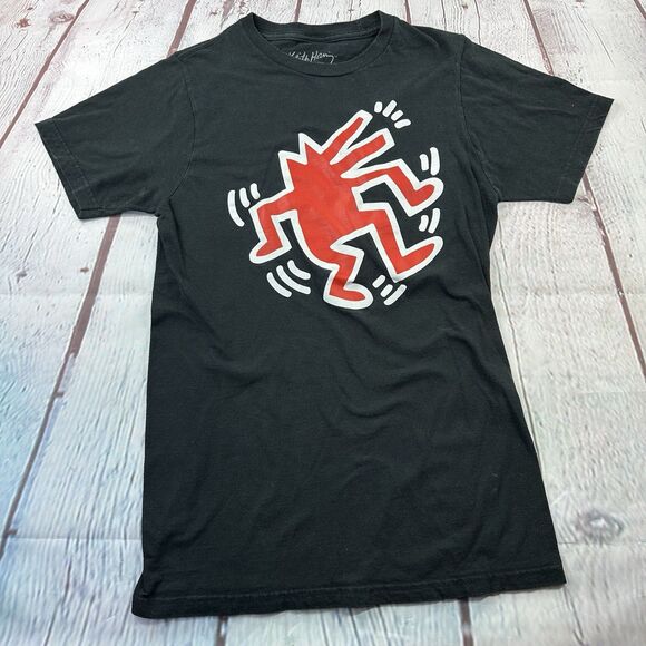 Keith Haring Mens Shirt Small Black Red Dog - Picture 2 of 7